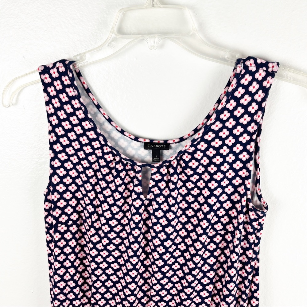 TALBOTS Floral Sleeveless V-Neck Cinched Waist Maxi Dress Small Casual Spring - Picture 7 of 7